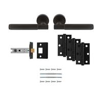 Ironmongery Solutions® Lagos Latch Pack Ultimate Door Pack Complete Door Hardware Set with Durable Components for Reliable Everyday Use (Matt Black)