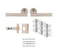 Ironmongery Solutions® Lagos Latch Pack Ultimate Door Pack Complete Door Hardware Set with Durable Components for Reliable Everyday Use (Satin Nickel)