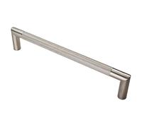 Ironmongery Solutions® Mitred Knurled Pull Handle Range Industrial Style Door Handles Knurled Texture Angled Pull Handles for Modern Interiors (Satin Stainless Steel, 300mm Centres)