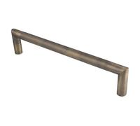 Ironmongery Solutions® Mitred Knurled Pull Handle Range Industrial Style Door Handles Knurled Texture Angled Pull Handles for Modern Interiors (Antique Brass, 300mm Centres)