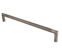 Ironmongery Solutions® Mitred Knurled Pull Handle Range Industrial Style Door Handles Knurled Texture Angled Pull Handles for Modern Interiors (Antique Brass, 450mm Centres)