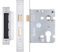 Ironmongery Solutions® Mortice Euro Profile Sash Lock Case Body - Stainless Steel - 76mm Case (57mm Backset) | Heavy-Duty Euro Sash Lock for Internal & External Doors | Durable Door Lock Mechanism