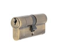 Ironmongery Solutions® MPX6 Euro Double Cylinder High Security Solid Metal Door Lock Cylinder with Dual Key Access for Interior and Exterior Doors (KA, Satin Brass, 70mm)