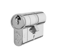 Ironmongery Solutions® MPX6 Offset Euro Double Cylinder High Security Solid Metal Door Lock with Keyed Access Both Sides for Offset Euro Profile Doors (Polished Chrome, 35/50mm)