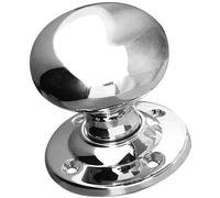 Ironmongery Solutions® Mushroom Solid Brass Mortice Door Knob 51mm Diameter Traditional Interior Doors Fixings Included (Polished Chrome)