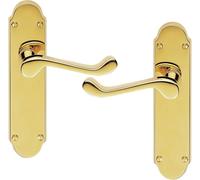 Ironmongery Solutions® Oakley Scroll Lever Latch Door Handle Set - 170 x 42 mm Backplate Interior Door Handles Polished Finish