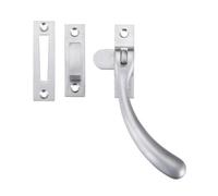 Ironmongery Solutions® Offset Bulb End Casement Fastener Traditional Window Catch Durable Metal Offset Fastener for Timber Casement Windows Fixing Included (Satin Chrome)