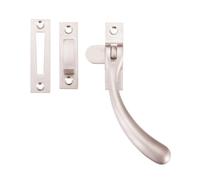 Ironmongery Solutions® Offset Bulb End Casement Fastener Traditional Window Catch Durable Metal Offset Fastener for Timber Casement Windows Fixing Included (PVD Satin Nickel)