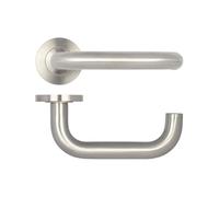 Ironmongery Solutions® Orbit 19mm Door Handle on 8mm Sprung Rose Grade 304 Satin Stainless Steel Modern Lever Handle Fixings Included