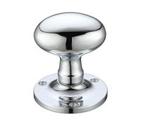 Ironmongery Solutions® Oval Mortice Knob Furniture with 62.5mm Rose Diameter for Internal Doors Durable Door Hardware Professional Finish Fixing Included (Polished Chrome)
