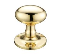 Ironmongery Solutions® Oval Mortice Knob Furniture with 62.5mm Rose Diameter for Internal Doors Durable Door Hardware Professional Finish Fixing Included (Polished Brass)