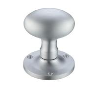 Ironmongery Solutions® Oval Mortice Knob Furniture with 62.5mm Rose Diameter for Internal Doors Durable Door Hardware Professional Finish Fixing Included (Satin Chrome)