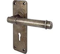 Ironmongery Solutions® Pewter Range Hand Forged Belfry Design Door Handles Sets in Lock, Latch, Bathroom. (Lock)