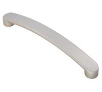 Ironmongery Solutions® Radius End Flat Bow Handle Modern Cabinet Pull Handle Solid Metal Furniture Hardware Smooth Curved Design Fixings Included (Satin Nickel, 178mm)