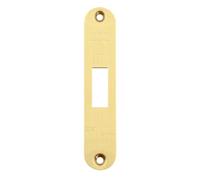 Ironmongery Solutions® Radius Forend Strike and Escutcheon Pack for Fire Brigade Access Mortice Locks Durable Metal Door Hardware Set Fixing Included (PVD Satin Brass)