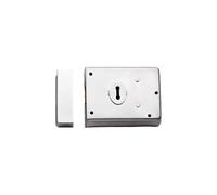 Ironmongery Solutions® RDE8043 Rim Deadlock, Key-Operated, Surface-Mounted, for Internal and External Doors (Satin Chrome)