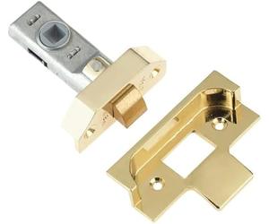 Ironmongery Solutions® Rebated Tubular Mortice Latch 74mm - Standard Size, Polish Brass Finish, Suitable for Double Rebate Doors