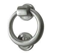 Ironmongery Solutions® Ring Door Knocker 100mm Diameter Traditional Entrance Door Furniture (Satin Chrome)