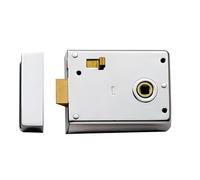 Ironmongery Solutions® RLE8043 Rim Latch with Snib, Surface-Mounted, Internal Locking, for Internal and Light-Duty External Doors (Polished Chrome)