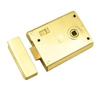 Ironmongery Solutions® RLE8043 Rim Latch with Snib, Surface-Mounted, Internal Locking, for Internal and Light-Duty External Doors (Polished Brass)