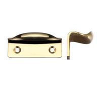 Ironmongery Solutions® Sash Lift 60 x 22mm Traditional Window Handle Slim Profile Durable Metal Lift for Timber Sash Windows Fixing Included (Polished Brass)