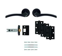 Ironmongery Solutions® Sines Latch Pack Ultimate Door Pack Complete Door Latching Solution with Durable Components for Reliable Everyday Use (Matt Black)