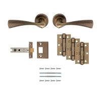 Ironmongery Solutions® Sintra Latch Pack Ultimate Door Pack Complete Durable Door Latch Set for Smooth Reliable Closing Performance (Antique Brass)