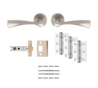 Ironmongery Solutions® Sintra Latch Pack Ultimate Door Pack Complete Durable Door Latch Set for Smooth Reliable Closing Performance (Satin Nickel)