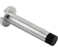 Ironmongery Solutions® Solid Concealed Fix Wall Mounted Door Stop with Rose - 80mm Projection ZAB09 (Longer Version) - Satin Chrome Finish | Heavy-Duty Wall Protector Door Stop