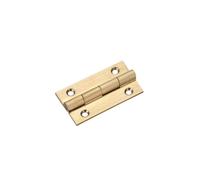 Ironmongery Solutions® Solid Drawn Brass Butt Hinge - 38 x 22 x 1.3mm - Small Decorative Door Hinge for Cabinets and Furniture - Fixing Included (Satin Brass)