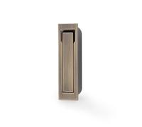 Ironmongery Solutions® Square Sliding Door Edge Pull, Concealed Finger Grip, for Pocket Doors and Wardrobe Systems, Modern Minimal Design (Antique Brass)