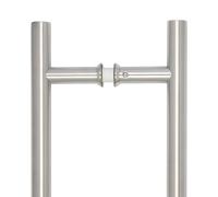Ironmongery Solutions® Stainless Steel 25mm Guardsman Pull Handles Back to Back B2B Fixing for Commercial & Residential Doors Fixings Included (Satin Stainless Steel, 750x25x650mm)