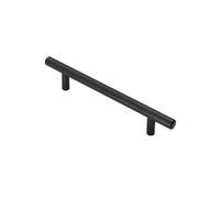 Ironmongery Solutions® Steel T-Bar Handle Modern Cabinet Pull Handle Contemporary Furniture Hardware Strong Minimal Design Fixings Included (Matt Black, 188mm)