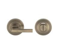 Ironmongery Solutions® SWL Disabled Thumbturn with or Without Indicator for Accessible Bathroom & WC Doors Fixings Included (Antique Brass, with Indicator)