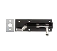 Ironmongery Solutions® Tower Bolt Necked - Offset Steel Slide Bolt for Flush & Recessed Doors, Smooth Operation, Rust-Resistant Finish (Black, 102mm (4"))