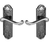 Ironmongery Solutions® Turnberry Latchset Door Handles - Pewter Finish, Lever/Lever, Suitable for Internal & External Doors, Includes Latch & Fixings