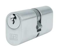 Ironmongery Solutions® UK Oval Double Cylinder Solid Metal Door Lock Cylinder for Interior and Exterior Doors with Key Access Both Sides (Satin Chrome, 70mm)