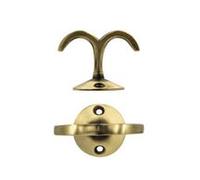 Ironmongery Solutions® Under-Counter Double Hook 40 × 55 mm Florentine Bronze - Heavy-Duty Cabinet & Table Hook Fixings Included
