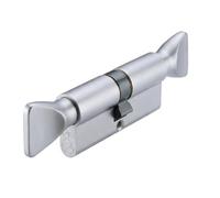 Ironmongery Solutions® V5 Double Turn Euro Style Cylinder Internal Thumbturn Both Sides Door Lock Barrel for Timber Composite Fixing Included (Satin Chrome, 70mm)