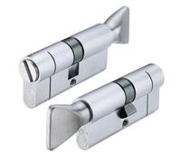 Ironmongery Solutions® V5 Euro Profile Cylinder with Coin Release Emergency Override Door Lock Barrel for Timber Composite Fixing Included (Keyed to Differ (E), Polished Chrome)