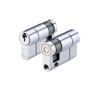 Ironmongery Solutions® V5 Single Euro Profile Cylinder Secure Door Lock Barrel Keyed One Side for Timber Composite Fixing Included (Master keyed (MK1), Polished Chrome, 45mm)
