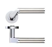 Ironmongery Solutions® Venus Lever on Round Rose Satin Stainless Steel Internal Door Handle Set Contemporary Lever Design for Doors Fixings Included (Polished Chrome/Satin Stainless)