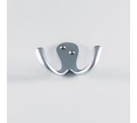 Ironmongery Solutions® Victorian Double Robe Hook Traditional Heavy Duty Wall Mounted Bathroom or Wardrobe Hook Fixings Included (Satin Chrome, 51mm)