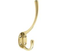 Ironmongery Solutions® Victorian Hat and Coat Hook - 5" Polished Brass, Traditional Wall Mounted Hook for Coats, Hats & Robes