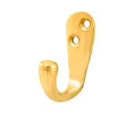 Ironmongery Solutions® Victorian Robe Hook Traditional Heavy Duty Wall Mounted Bathroom or Wardrobe Hook Fixings Included (Polished Brass, 46mm)