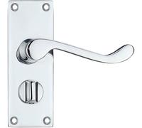 Ironmongery Solutions® Victorian Scroll Door Handles - Privacy Set - Polished Chrome - Internal Door Hardware