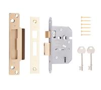 Ironmongery Solutions® Viscount 5 Lever Mortice Sashlock - Premium High-Security Sashlock for Wooden Doors (Clam Packaging, Brass/Chrome, 3" (76mm))