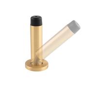 Ironmongery Solutions® Wall Mounted Door Stop with Sprung Option Solid Metal Impact Absorbing Door Stop for Interior Doors Residential and Commercial Fixings Included (Satin Brass, Sprung)