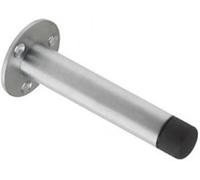 Ironmongery Solutions® Wall Mounted Skirting Door Stop - Face Fix Rose, 80mm Projection ZAB09B, Satin Chrome Finish, Premium Door Hardware