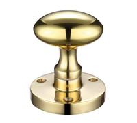 Ironmongery Solutions® Zoo Oval Mortice Knob with 60.5mm Rose Diameter for Internal Doors Durable Door Furniture Professional Finish Fixing Included (Polished Brass)